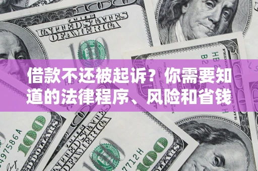 济南借款不还被起诉？你需要知道的法律程序、风险和省钱技巧
